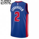 Maillot NBA Detroit Pistons Cade Cunningham 2 Nike 2022-23 Icon Edition Bleu Swingman - Enfant
